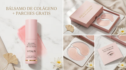 Bálsamo hidratante de colágeno para arrugas VITALIS + Parches de ojeras GRATIS